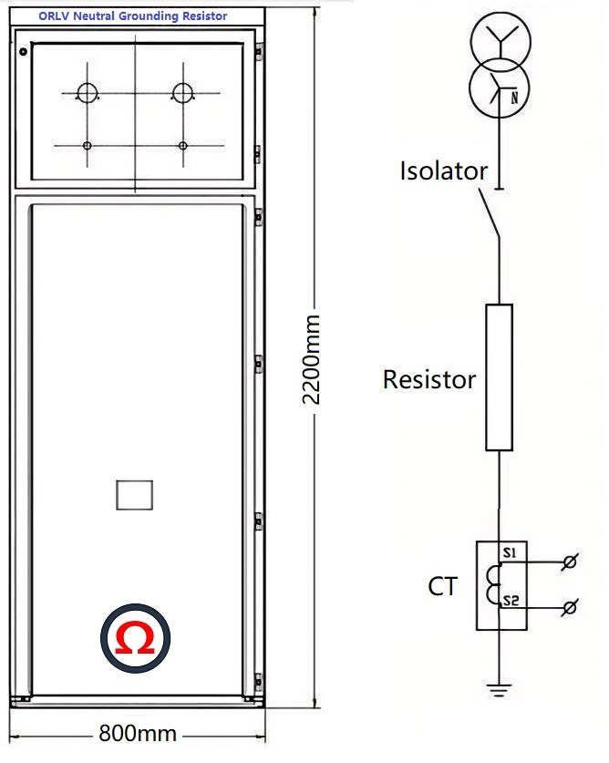 drawing of Low Voltage Neutral Grounding Resistor