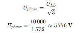 R= I U phase 	  	  𝑅 = 5   770 200 = 28.85   Ω R= 200 5770 	  =28.85 Ω